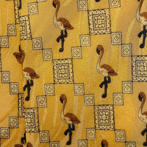 Vintage flamingoes Stuart Davies Italian silk tie - Picture 5 of 5